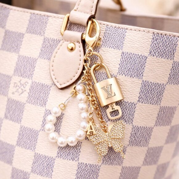 Louis Vuitton Accessories - Authentic LV Gold Padlock & Key 🔑 Designer Bag Charm w/ Unbranded Keychain